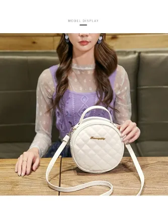 PU Leather Small Round Crossbody Bag